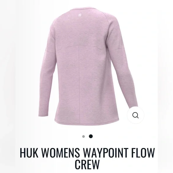 NWT Huk Women’s Waypoint Crew Long Sleeve Tee Large Winsome Orchid Purple - Picture 2 of 11